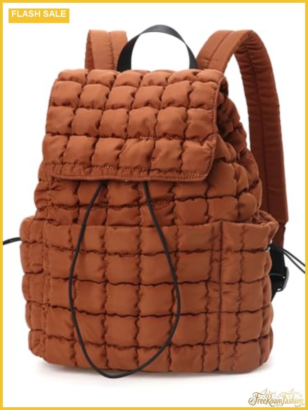 Women's Quilted Puffer Backpack Lightweight Drawstring Rucksack with Anti-Theft